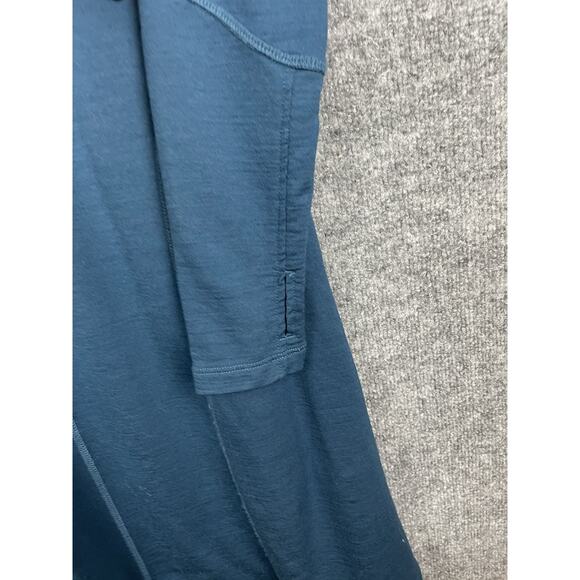 Ibex Sweater Dress Women's Large Blue Merino Wool Pockets Hooded Tunic - Picture 12 of 14